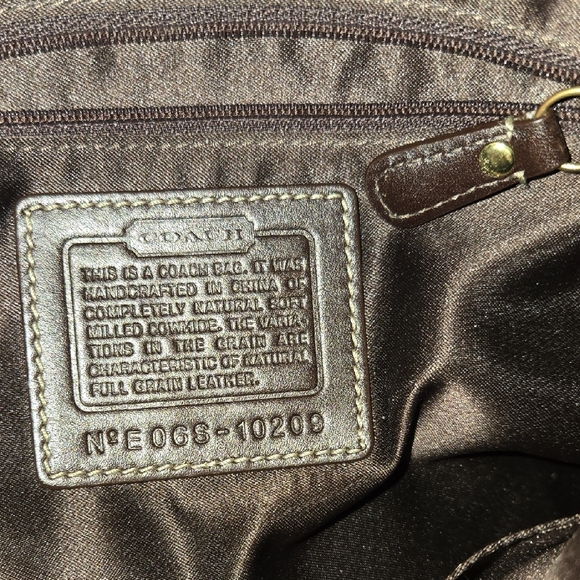 Coach Brown Leather Hobo Bag with Gold Hardware - Picture 10 of 16